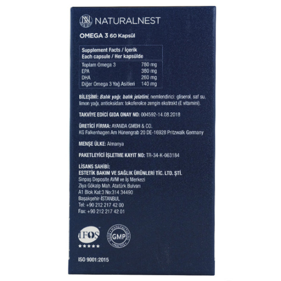 Naturalnest Omega 3 1200 Mg 60 Kapsül Balık Yağı Takviyesi - 2