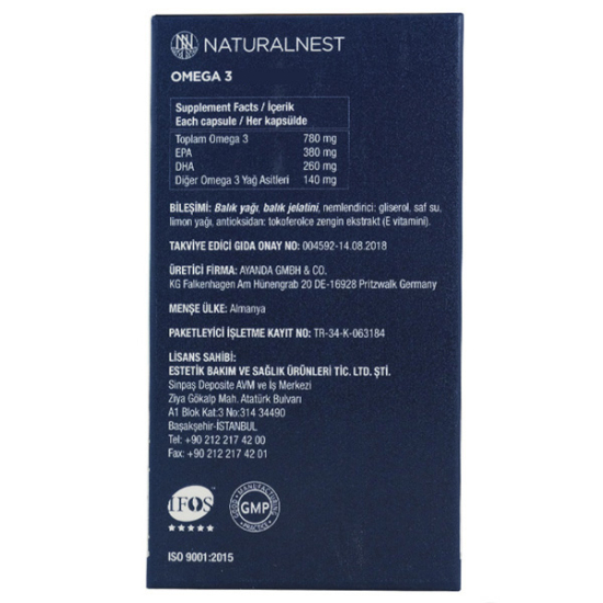 Naturalnest Omega 3 1200 Mg 30 Kapsül Balık Yağı Takviyesi - 2