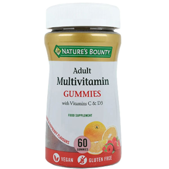Nature's Bounty Adult Multivitamin Gummies with Vitamins C & D3 60 Çiğnenebilir Form - 1
