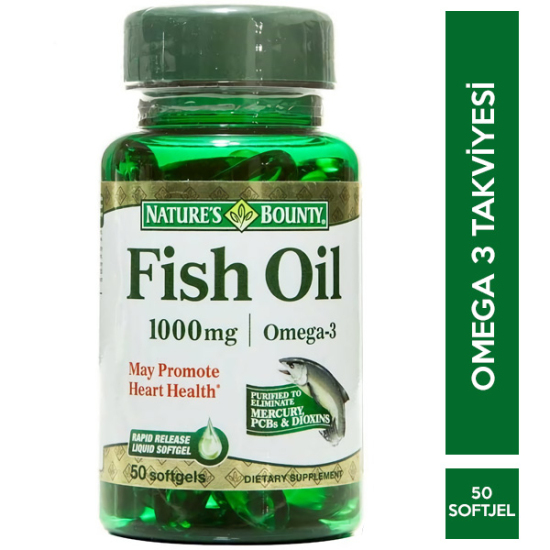 Nature's Bounty Fish Oil 1000 mg 50 Kapsül - 1