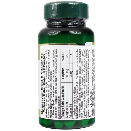 Nature's Bounty Magnesium Citrate Plus Vitamin B6 60 Kapsül - 2