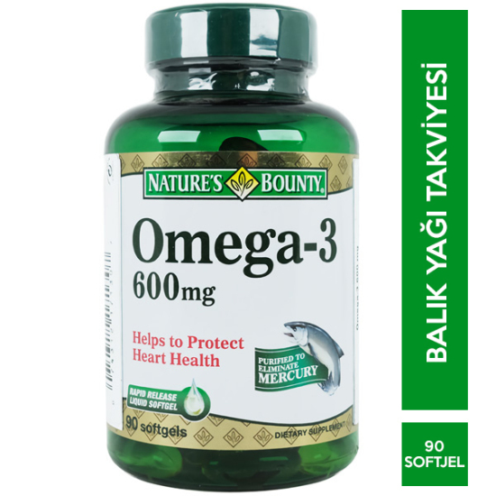 Nature's Bounty Omega 3 600 mg 90 Softjel - 1