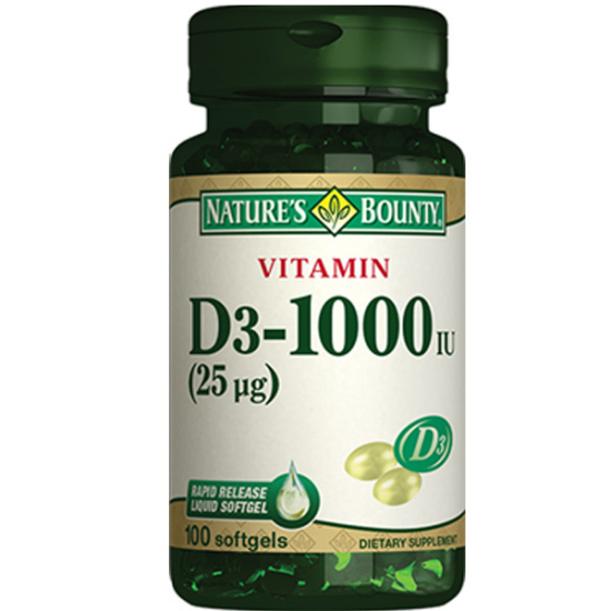 Nature's Bounty Vitamin D3 1000 IU 100 Softjel - 1