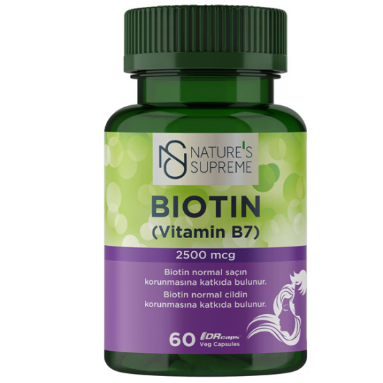 Natures Supreme Biotin Vitamin B7 60 Kapsül - 1