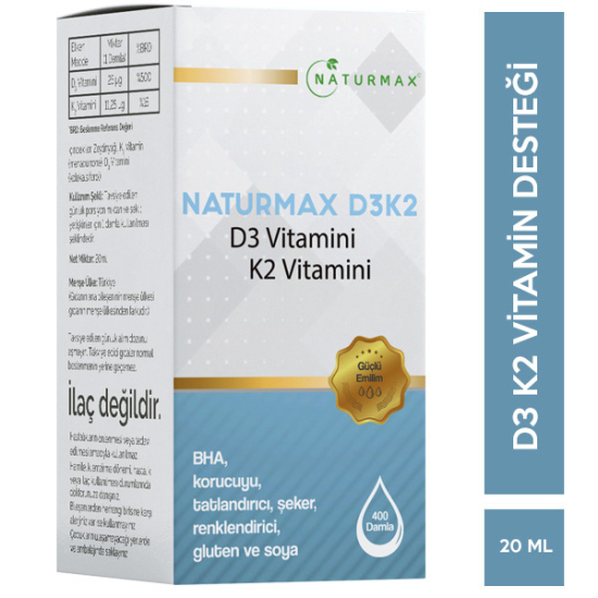 Naturmax D3K2 Damla 20 ML D3 K2 Vitamini - 1