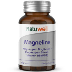 Natuwell Magneline Magnezyum Bisglisinat Magnezyum Sitrat P5p Vitamin B6 60 Kapsül - Natuwell
