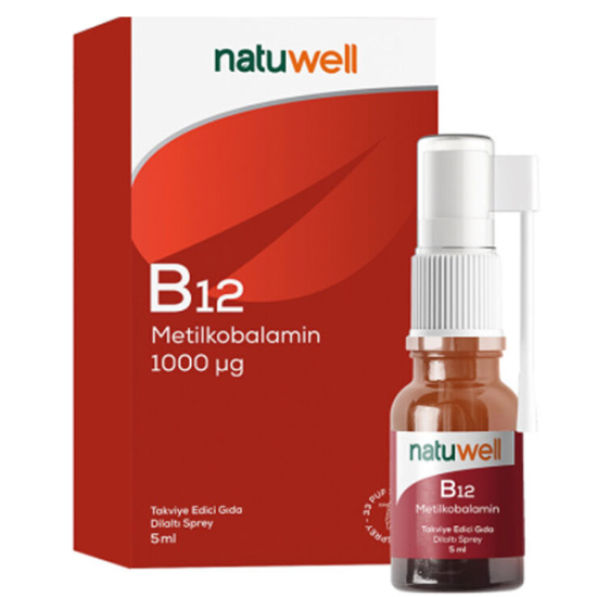 Natuwell Vitamin B12 Metilkobalamin Sprey 5 ml - 1