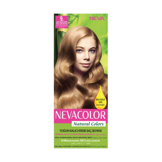 Neva Color Natural Saç Boyası Seti Çok Açık Sarı No: 9 - 1