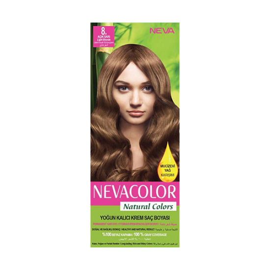 Neva Color Naturel Açık Sarı Saç Boyası No: 8 - 1