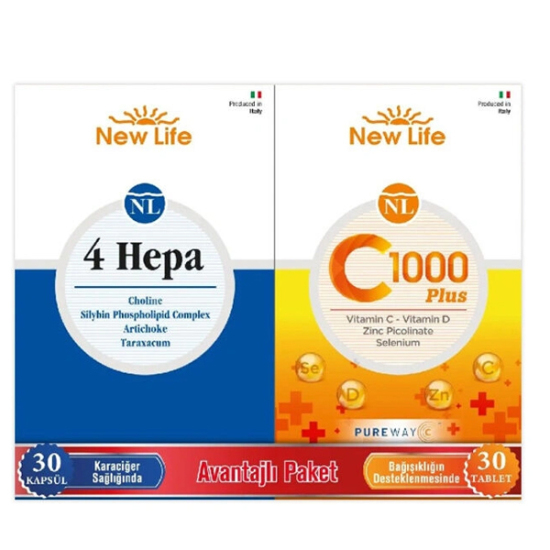 New Life 4 Hepa 30 Kapsül + C 1000 Plus 30 Tablet - 1