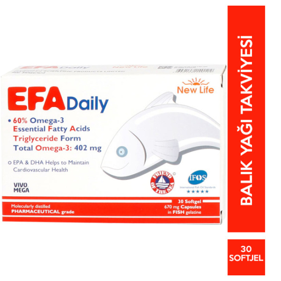 New Life Efa Daily Omega 3 30 Kapsül Omega 3 Takviyesi - 1