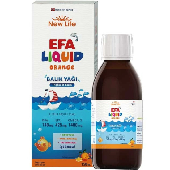 New Life Efa Liquid Balık Yağı Sıvı 150 ML Portakal Aromalı - 2