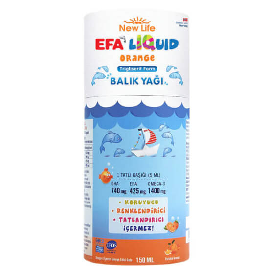 New Life Efa Liquid Balık Yağı Sıvı 150 ML Portakal Aromalı - 1