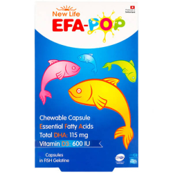 New Life Efa Pop Çiğnenebilir Balık Yağı 60 Yumuşak Kapsül - New Life