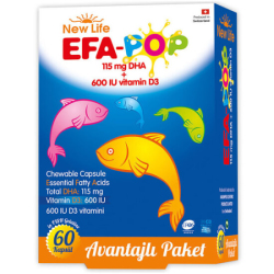 New Life Efa Pop Çiğnenebilir Balık Yağı 60 Yumuşak Kapsül - New Life