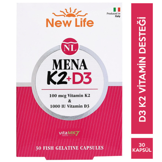 New Life Mena K2D3 30 Kapsül D3 K2 Vitamini - 1