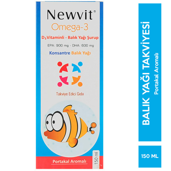 Newvit Omega 3 D Vitaminli Balık Yağı Şurup 150 ML - 1