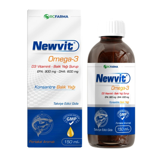 Newvit Omega 3 D Vitaminli Balık Yağı Şurup 150 ML - 1