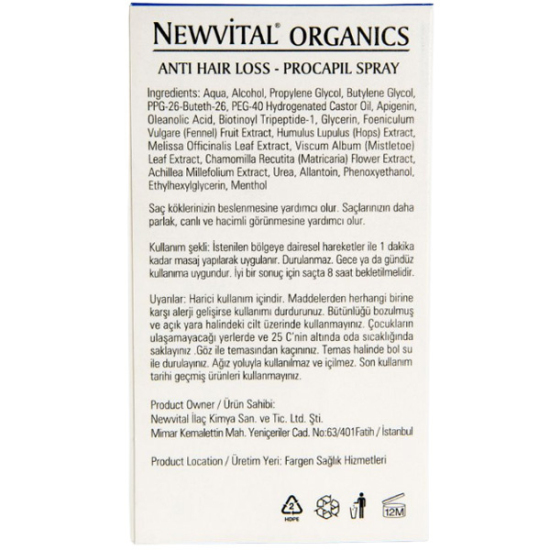 Newvital Organics Sprey Anti Hair Loss Procapil 60 ML - 3