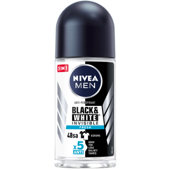Nivea Black White Invisible Roll On For Men Fresh 50 ml - 1