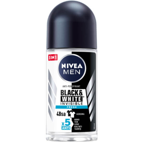 Nivea Black White Invisible Roll On For Men Fresh 50 ml - 1