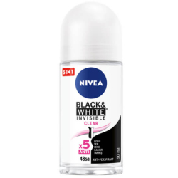 Nivea Invisible For Black White Roll On Clear 50 ml - Nivea