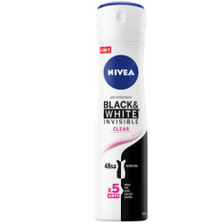 Nivea Spray Deodorant Invisible For Black White Clear 150 ml - Nivea