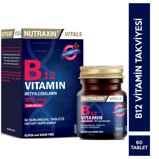 Nutraxin B12 Vitamin 60 Tablet B Vitamini Takviyesi - 1