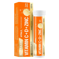 Nutraxin Efervesan Vitamin CD Zinc 15 Tablet - Nutraxin