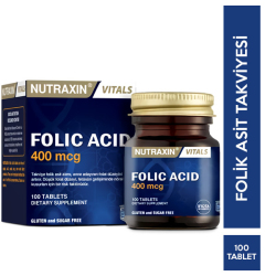 Nutraxin Folic Acid 400 Mcg 100 Tablet Gıda Takviyesi - Nutraxin