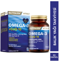 Nutraxin Omega3 CoQ 10 60 Kapsül Balık Yağı - Nutraxin