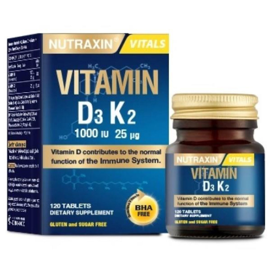 Nutraxin Vitamin D3K2 1000 IU 120 Tablet - 1