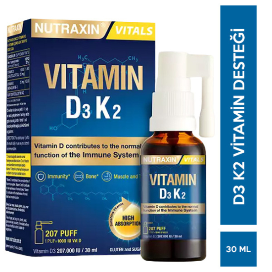 Nutraxin Vitamin D3K2 Sprey 30 ML D3 K2 Vitamini - 1
