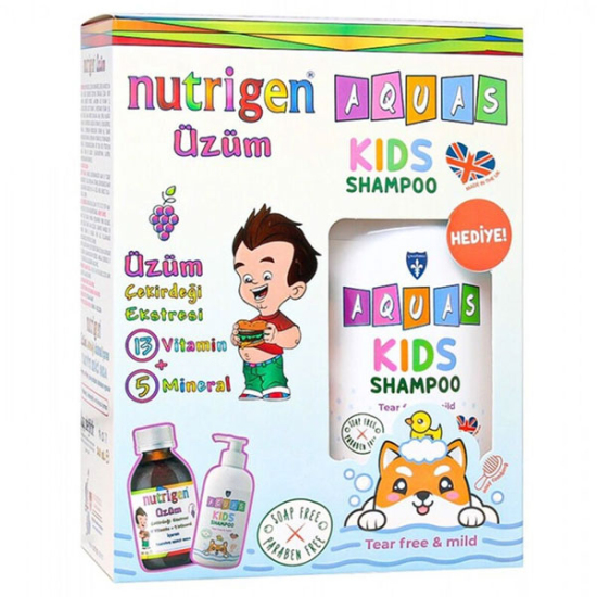 Nutrigen Üzüm Pediatrik Şurup 200 ml + Aquas Kids Şampuan 250 ml Hediyeli - 1