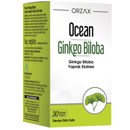 Orzax Ocean Ginkgo Biloba 30 Kapsül Takviye Edici Gıda - 1