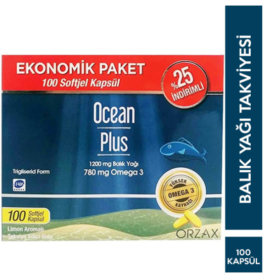 Orzax Ocean Plus Omega 3 1200 Mg 100 Soft jel Balık Yağı - 1