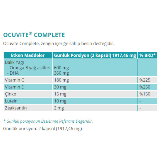 Ocuvite Complete 60 Kapsül 2li Paket Lutein Göz Vitamini - 2