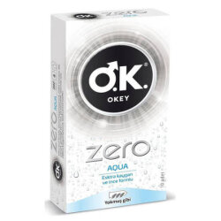 Okey Zero Aqua Ekstra Kaygan ve İnce Prezervatif 10 Adet - Okey