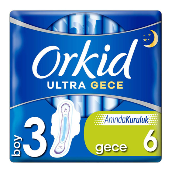 Orkid Ultra Hijyenik Ped Gece Tekli 3 6 Adet - 1