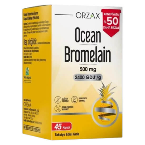 Orzax Ocean Bromelain %50 Daha Fazla 45 Kapsül - 1