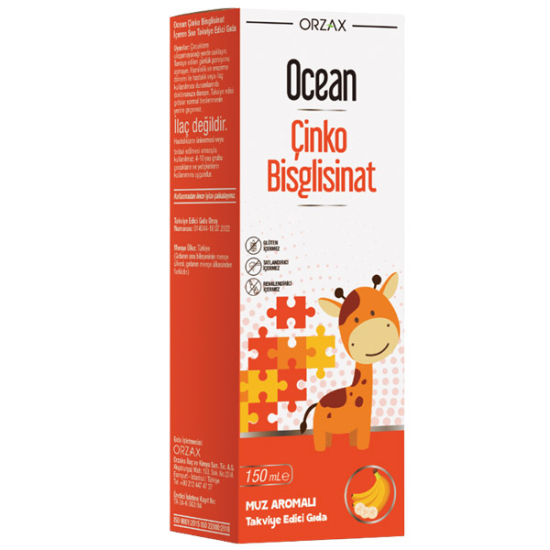 Orzax Ocean Çinko Bisglisinat Şurup Muz Aromalı 150 ml - 1