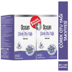 Orzax Ocean Çörek Otu Yağı 1000 Mg 60 Kapsül 1 Alana 1 Bedava - Orzax