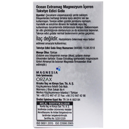 Orzax Ocean Extramag 30 Tablet Magnezyum Takviyesi - 2