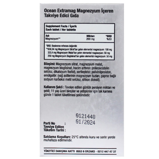 Orzax Ocean Extramag 30 Tablet Magnezyum Takviyesi - 3