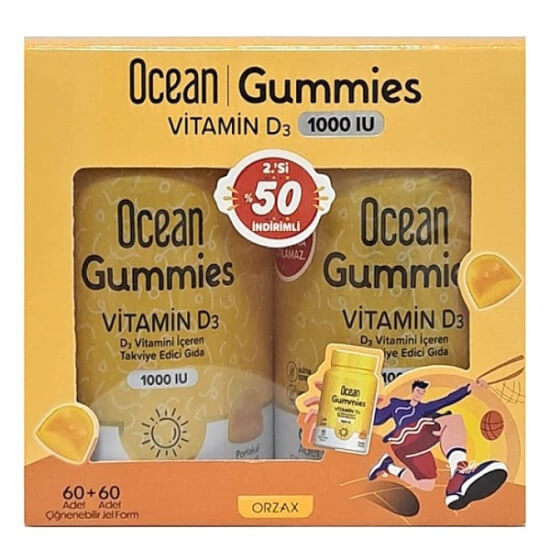 Orzax Ocean Gummies Vitamin D3 60 Çiğneme Form - 2. %50 İndirimli - 1