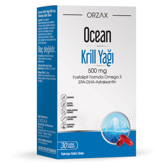 Orzax Ocean Krill Oil 500 mg 30 Kapsül Gıda Takviyesi - 1
