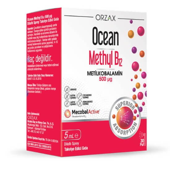 Orzax Ocean Methyl B12 500 mcg Sprey 5 ml - 1