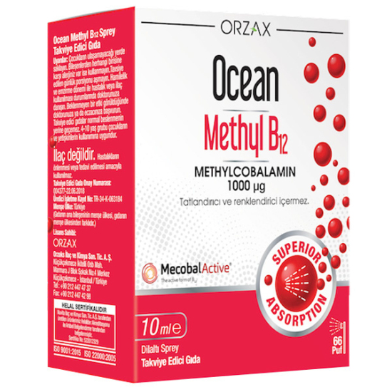 Orzax Ocean Methyl B12 10 ml Methylcobalamin Takviyesi - 1