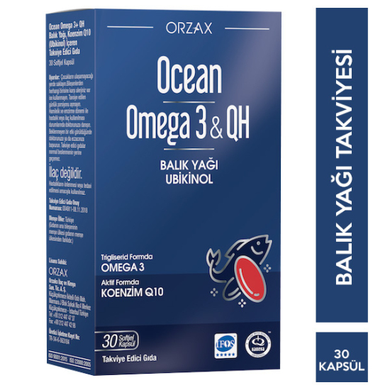 Orzax Ocean Omega 3 QH 30 Kapsül - 1