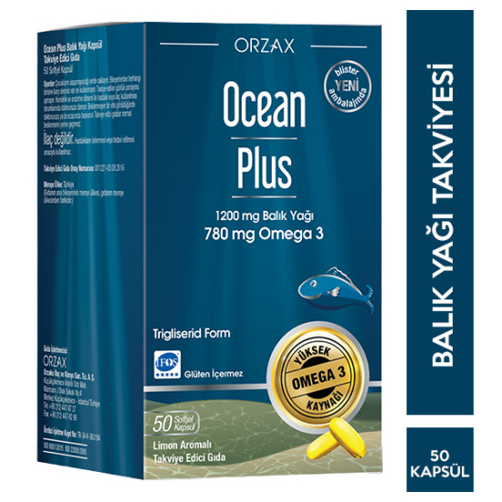 Orzax Ocean Plus Omega 3 1200 Mg 50 Soft jel Balık Yağı - 1